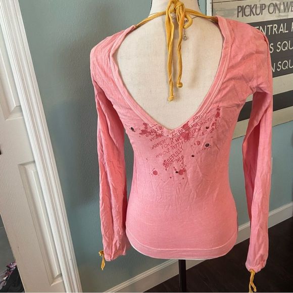 Y2K Scoop Back Ichi Coral Top - Picture 2 of 5